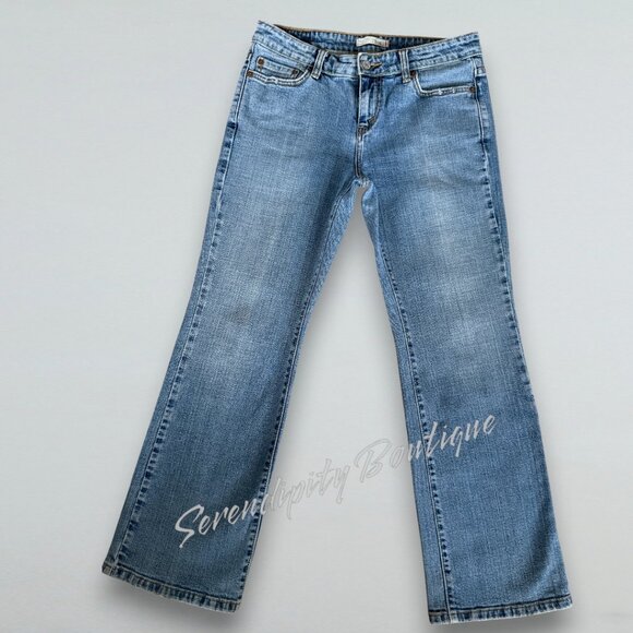 Levis 515 Loose Fit Wedgie Boot Cut Faded Distressed Light Wash Blue Jeans Sz 6 - Picture 3 of 15